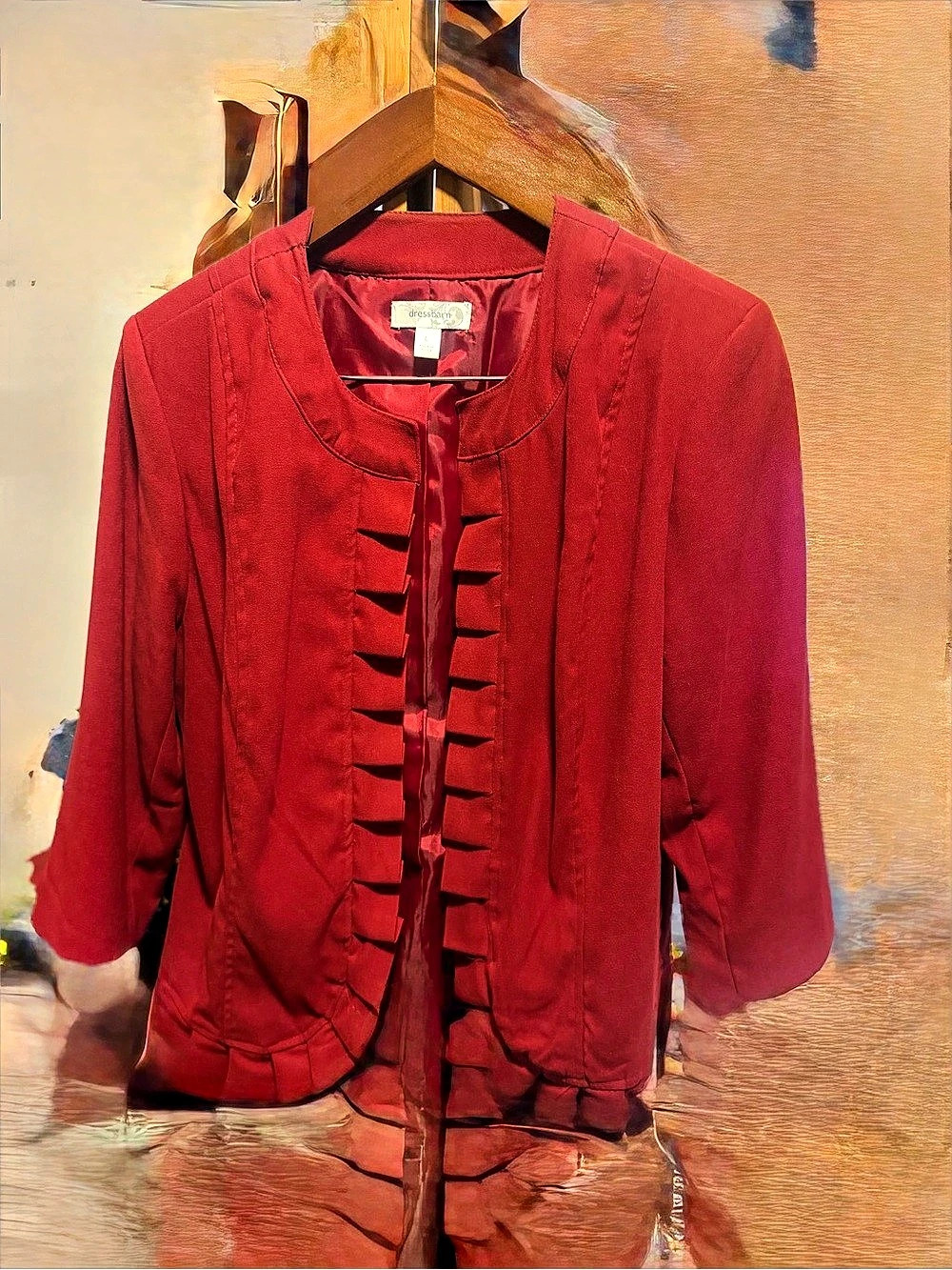 Dressbarn Red Front-Detail Jacket